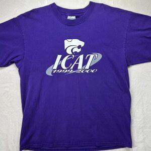 Vintage Y2K Kansas University KSU Wildcats Football Schedule Graphic T-Shirt